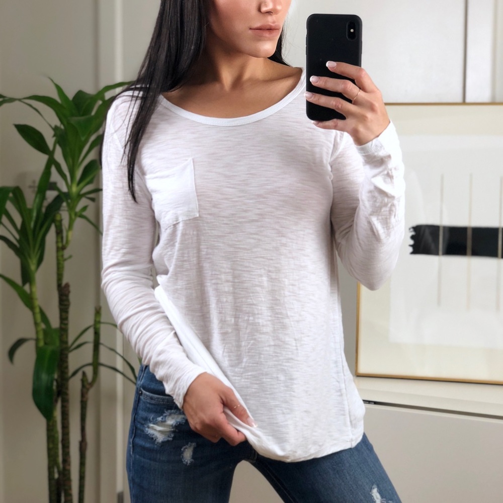 LAST 1️⃣ | MALIBU WHITE Scoop Neck LS Slub Tee